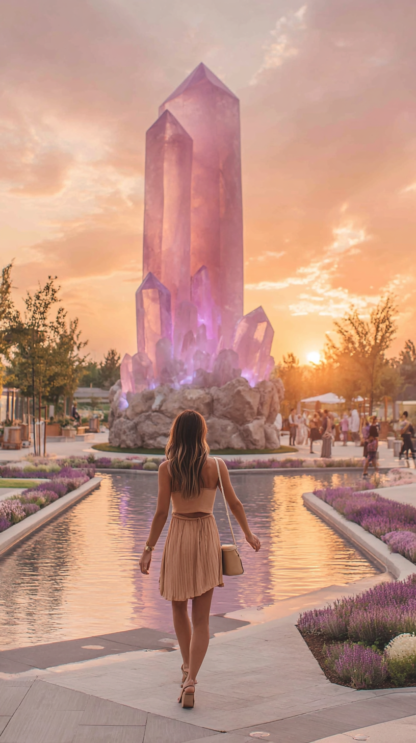 The crystal fountain plaza at The Self Love U